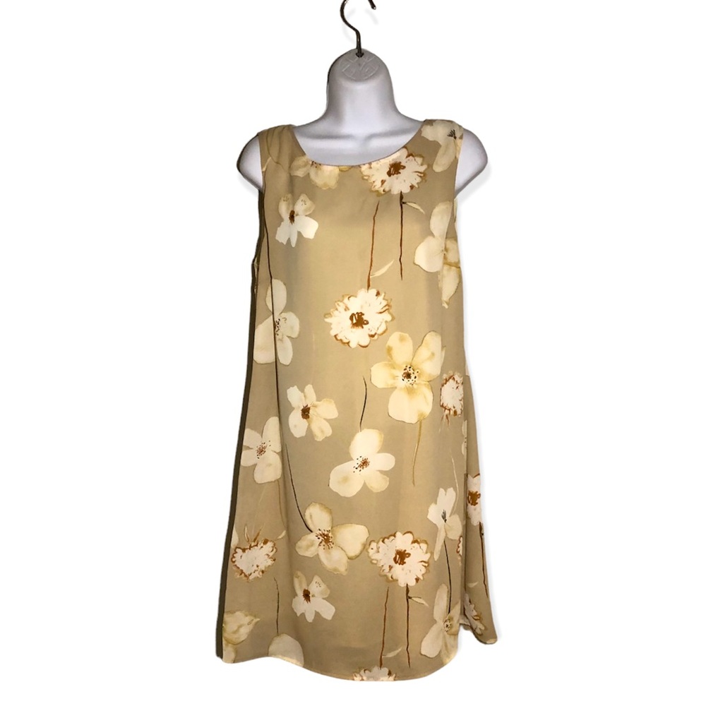VINTAGE Studio Women’s 8 Semi Sheer Lined Shift Sleeveless Floral Dress